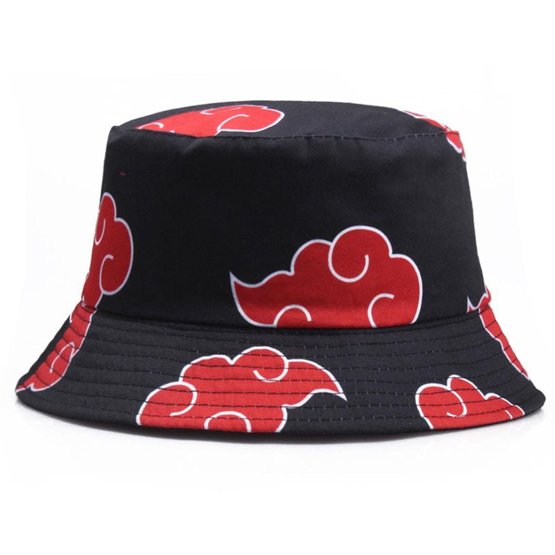 Taicanon Cloud-Naruto Fisherman's Hat Unique Bucket Hat Unisex Sun Protection for Women＆Men Black