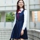 thumbnail image 3 of Traje de marinero universitario, uniforme de clase escolar para mujer, uniforme JK para niña suave, chaleco con tapeta en ángulo, vestido y falda para mujer, 3 of 5
