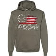 thumbnail image 2 of We the People 1776 USA Vintage Flag Hooded Sweatshirt Distressed US Pride Patriotic Warm Pullover Hoodie (Black, 5X-Large), 2 of 15