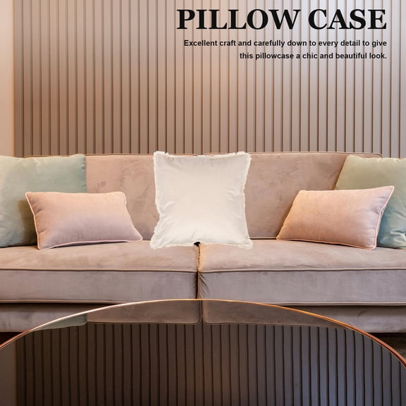 YUNLIGHTS 2Pcs Beige Decorative Pillowcases Soft Throw Pillow Covers for Couch and Sofa