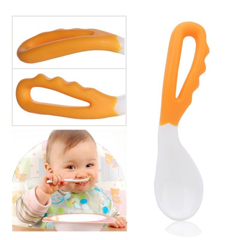 Baby Spoon Long Handle Feeding Infant Cartoon Food Grade Dishes Cutlery Spoons 