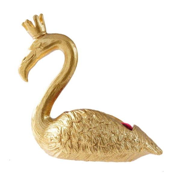 Caja de almacenamiento de joyas con forma de flamenco, joyero, soporte para joyas, estatua de flamenco para pendientes, , decoración del hogar, i oro