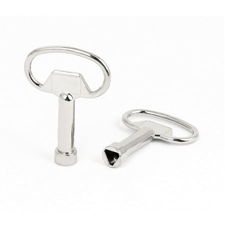 

Metal Triangle Utility Key 2pcs f Gas ElectricM Box Cupboard Panel Lock