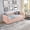 Pink, variant on Twin Upholstered Daybed with Pop-Up Trundle, Tufted Sofa Bed with Vertical Stripe Backrest, No Box Spring Needed for Guest Room Living Room,Blue