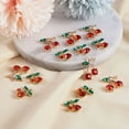 thumbnail image 6 of U8MO 40x Cherry Alloy Glass Rhinestone Pendants Mini Cute Metal Dangle Charms 14~20mm, 6 of 9