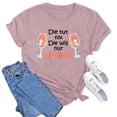 thumbnail image 5 of Womens T Shirts Letter Print Graphics Crew Neck Short Sleeve Loose Trendy Casual Tops, 5 of 5
