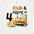 thumbnail image 4 of Inktastic Four and Digging It Bulldozer 4th Birthday Boys or Girls Toddler T-Shirt, 4 of 5