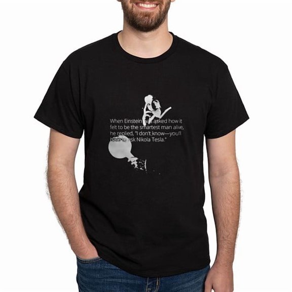 CafePress - Tesla Einstein Quote T Shirt - Men's Classic Cotton T-Shirts