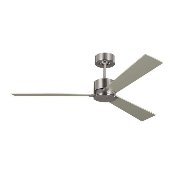 3 Blade Ceiling Fan in Modern Style-12.6 inches Tall and 52 inches Wide-Brushed Steel Finish Bailey Street Home 96-Bel-4828579