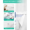 thumbnail image 3 of No Hook Shower Curtain with Snap in Liner, Blue Stripe Summer Ocean Shell Starfish Pattern Hotel Shower Curtains for Bathroom, Washable Shower Curtain Liner Set with Mesh Top Window, 66"x72", 3 of 6