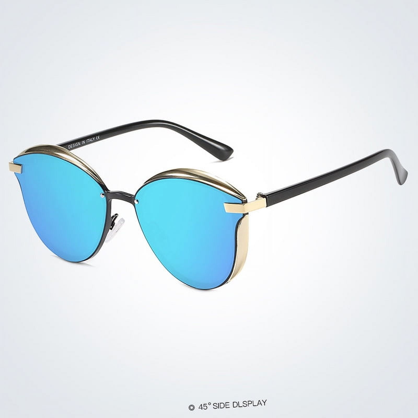 KKTREE Serenade Cat-Eye Polarized Sunglasses, Retro UV400 Protection, Golden Metal Frame