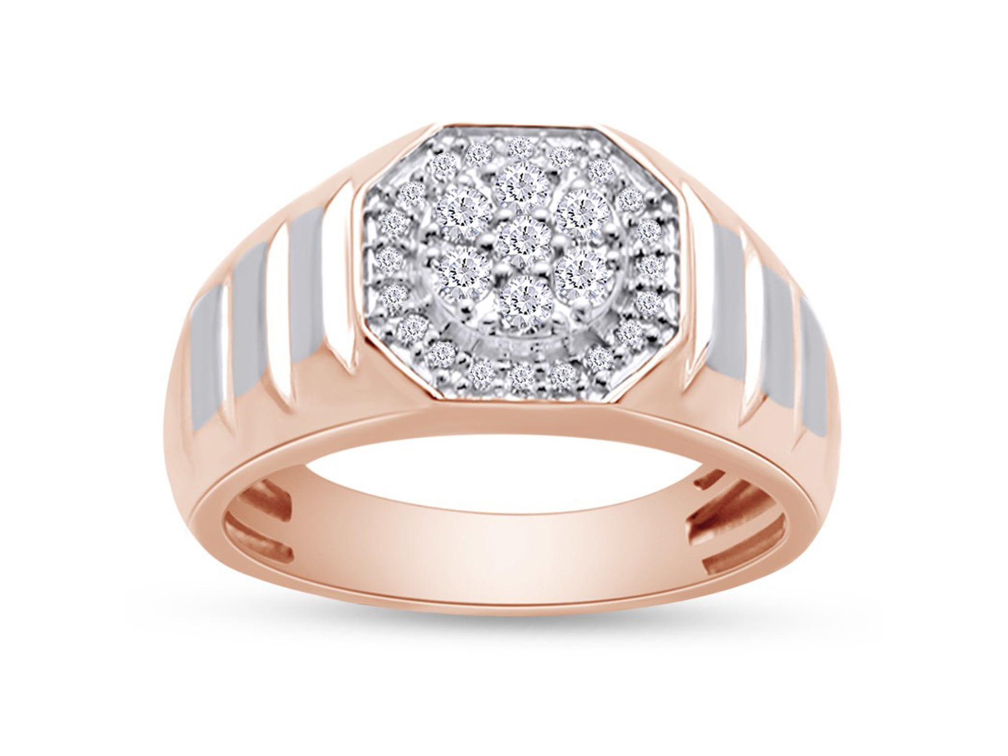 Mens Wedding Engagement 0.50 Carat Round Cut Diamond Ring 14k Yellow Gold Finish