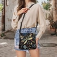 thumbnail image 5 of Kuiaobaty Dragonfly Flower Print Crossbody Bag for Women, Lightweight Vegan Leather Shoulder Purse with Adjustable Strap, Sturdy Waterproof Sling Handbag Crossbody for Travel & Work, 5 of 7