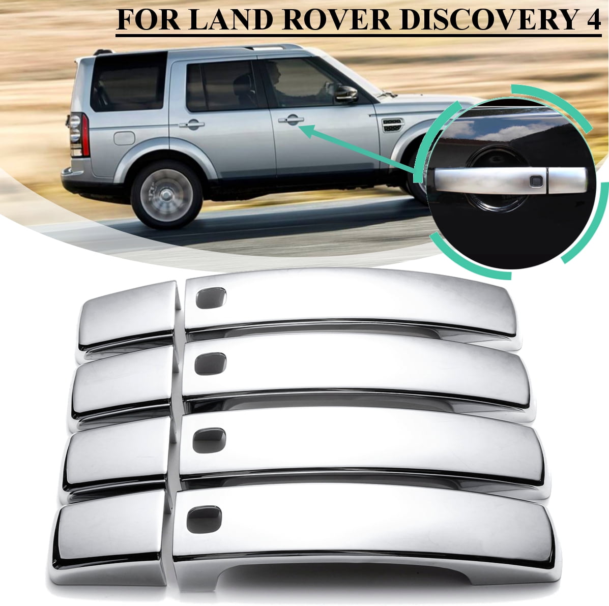 8Pcs Chrome Smart Keyhole Door Handle 