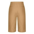 thumbnail image 4 of Lovskoo Knee Length Shorts for Men Trendy Solid Color Drawstring Elastic Waist Pocket Casual Sweat Capris Pants Khaki, 4 of 6