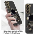 thumbnail image 3 of Compatible with Samsung Galaxy S23 Plus Case Silicone TPU Plating, Galaxy S23 Plus Case Cute Astronaut Pattern Samsung S23 Plus Phone Case with Stand for Women Girls (Black), 3 of 14