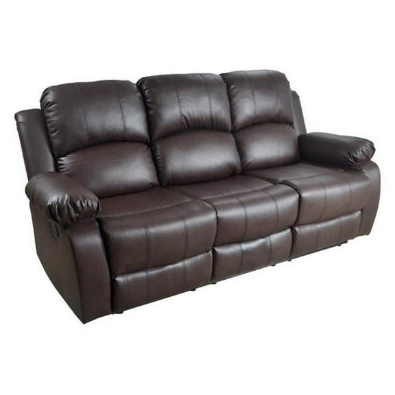 Utica Reclining Sofa- Dark Brown - 40 x 82 x 37 in.
