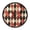 Red Beige Black Harlequin Pattern, variant on Indoor 12' Voice-Activated Luminous Decoration Wall Clock With LED Night Light Featuring Ornate Floral Motifs