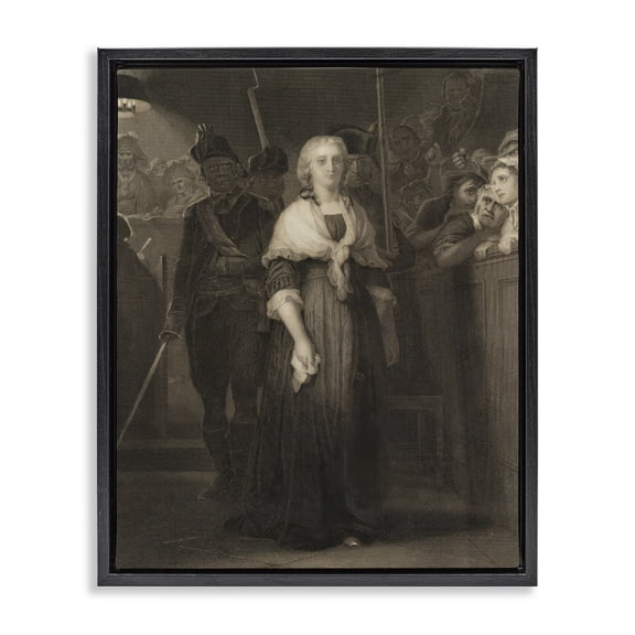 Stupell Industries Working Woman Vintage Black Framed Floater Canvas Wall Art design by Marcus Jules, 21 x 17