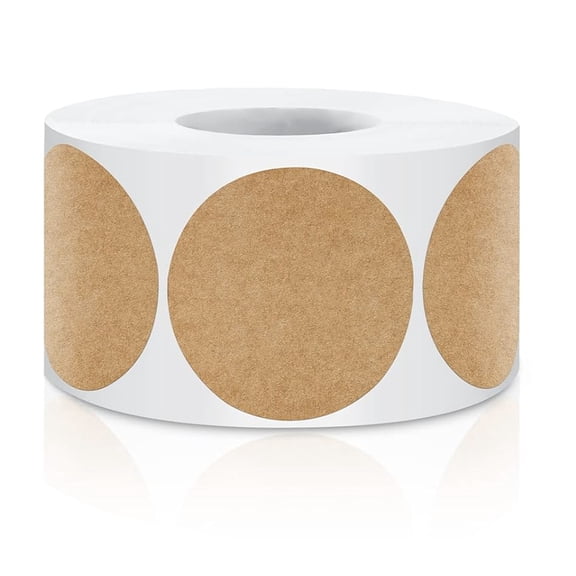 500pcs Kraft Round Sticker Labels – 1-Inch Writable Self-Adhesive Rolls for Pantry Jars, Food Storage, DIY Crafts & Gift Packaging