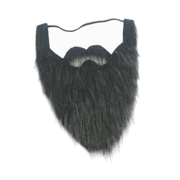 Suministros para fiestas de disfraces con bigotes divertidos, barba postiza larga y vello facial para Negro
