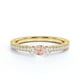 thumbnail image 3 of JeenMata Anillo de Compromiso Sencillo de 0,75 Uds, Morganita Rosa Redonda Creada, de Inspiración Vintage, Piedra Natal de Octubre, Delicado, Oro Amarillo de 18 K sobre Plata, 3 of 6
