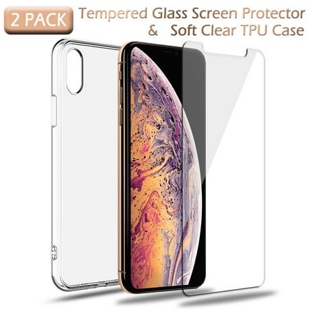 - For iPhone XR Full Body Tempered Glass Screen Protector Cover+ Back TPU Case iClover