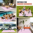 thumbnail image 5 of Outdoor Rug 3x5 ft Pink Buffalo Plaid Outdoor Large Area Rug Non Slip Rubber Classic Checked Front Door Mat RV Rug Camping Carpet Patio Outdoor Rugs for Backyard Balcony Deck Porch Indoor, 5 of 9