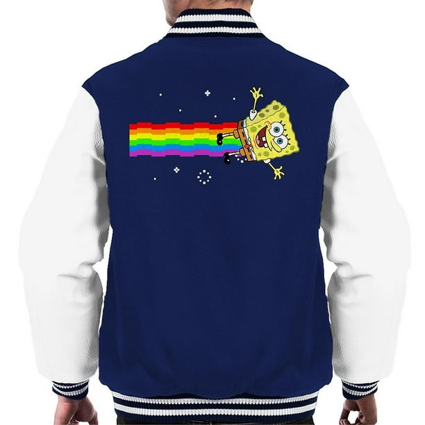 Spongebob Squarepants Nyan Cat Meme Men s Varsity Jacket Walmart