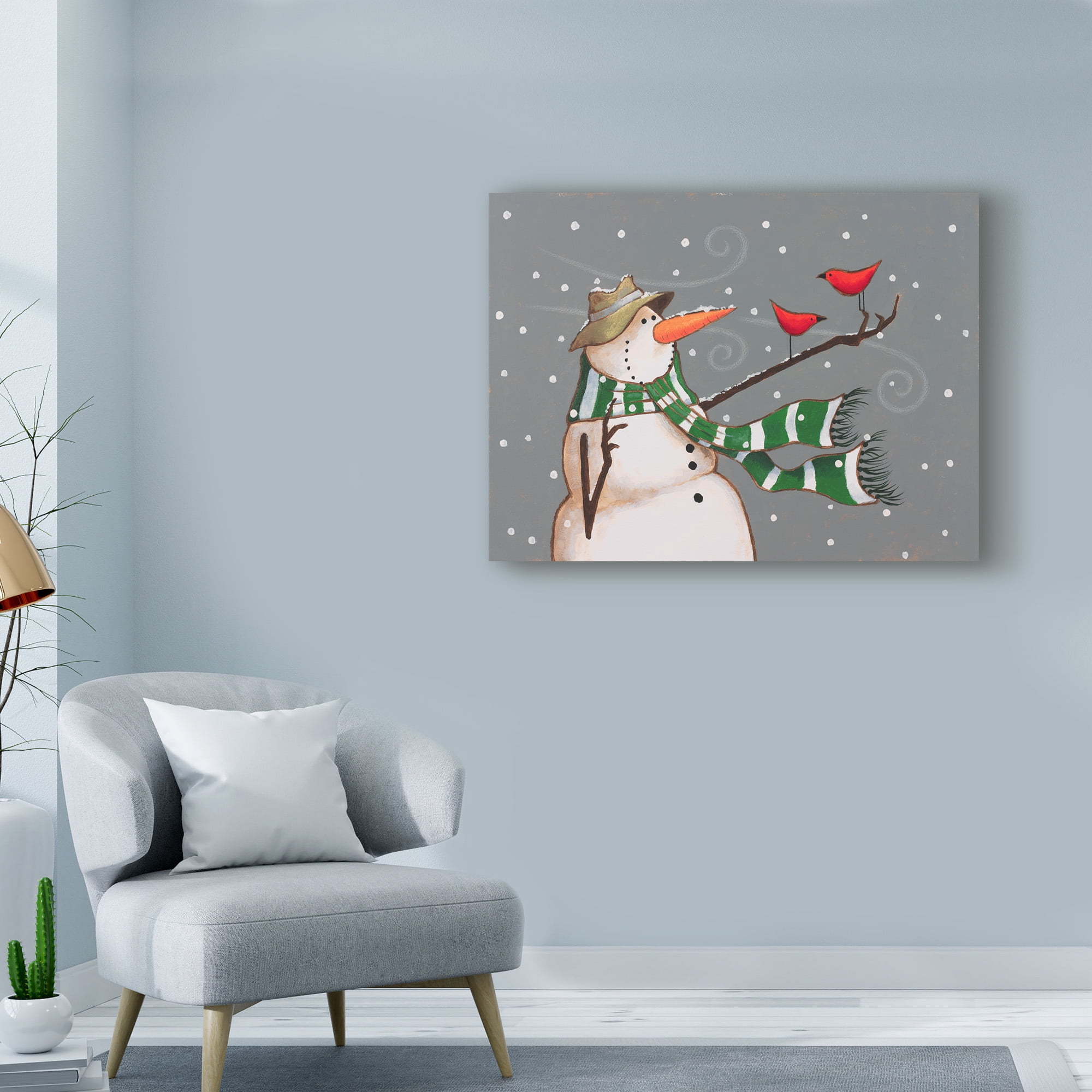 Trademark Fine Art 'Snowman Scarf' Canvas Art by Margaret Wilson