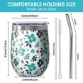 thumbnail image 5 of Floral 12oz Stainless Steel Insulated Wine Tumbler with Lid and Straw – Double Wall Vacuum Mug for Hot & Cold Drinks, 304 Steel Interior, Sweat-Free Design,Thanksgiving,Christmas, Spring,Flower, 5 of 5