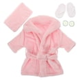 thumbnail image 1 of 1 Set Of Newborn Photography Prop Lovely Small Bathrobe For Baby Toddlers Bath Towel Outfit Supple Coral Fleece Bath Towel For Baby Girl With Accessor, 1 of 3