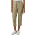 thumbnail image 3 of QATAINLAV Women's Capris High Waisted Cropped Golf Pants Drawstring Casual Stretchy Atheltic Running Sweatpantswith Pockets Beige M, 3 of 9