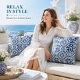 thumbnail image 7 of HONEY HOME 18 in x 18 in Modern Outdoor Blue Grid Throw Pillows, WaterProof Removable Cover (2 Count), 7 of 7