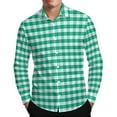 thumbnail image 2 of VgaVtl Shirts for Men Long Sleeve Collared Checkered Mens Clothes Casual Green Loose Button Office Bottoming Shirts,XXL, 2 of 8