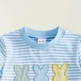 thumbnail image 4 of Kaprioy My First Easter Baby Girl Outfit Girls Clothes Bunny Carrot Embroidery Striped Short Sleeve Shirt Plaid Shorts Set 2Pcs Toddler Summer Clothes, 4 of 7