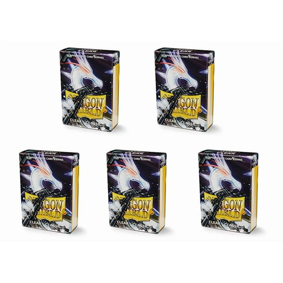 5 Packs Dragon Shield Classic Mini Japanese Clear 60 ct Card Sleeves Value Bundle!