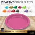 thumbnail image 6 of Disposable Plastic Plates Bright Pink, 7 Inches Plastic Dessert Plates, Strong and Sturdy Disposable Plates for Party, Dinner, Holiday, Picnic, or Travel Party Plates, Pack of 50 - By Amcrate, 6 of 6
