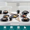 thumbnail image 6 of vancasso, 48-Piece Porcelain Dinnerware Set, Matte Black Dinner Set, for 12, 6 of 8
