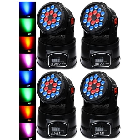4 MR DJ LMH230 100W RGBW 18-LED Moving Head DJ Light