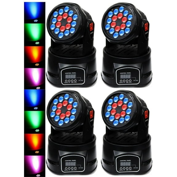 4 MR DJ LMH230 100W RGBW 18-LED Moving Head DJ Light
