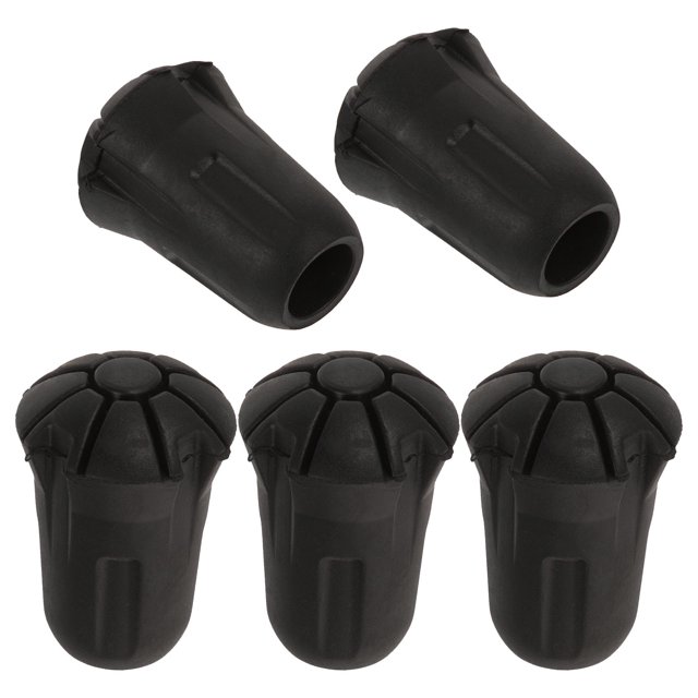 LIFKOME 5Pack Trekking Pole Replacement Tip Protectors Black Plastic Shockproof Climbing Accessories
