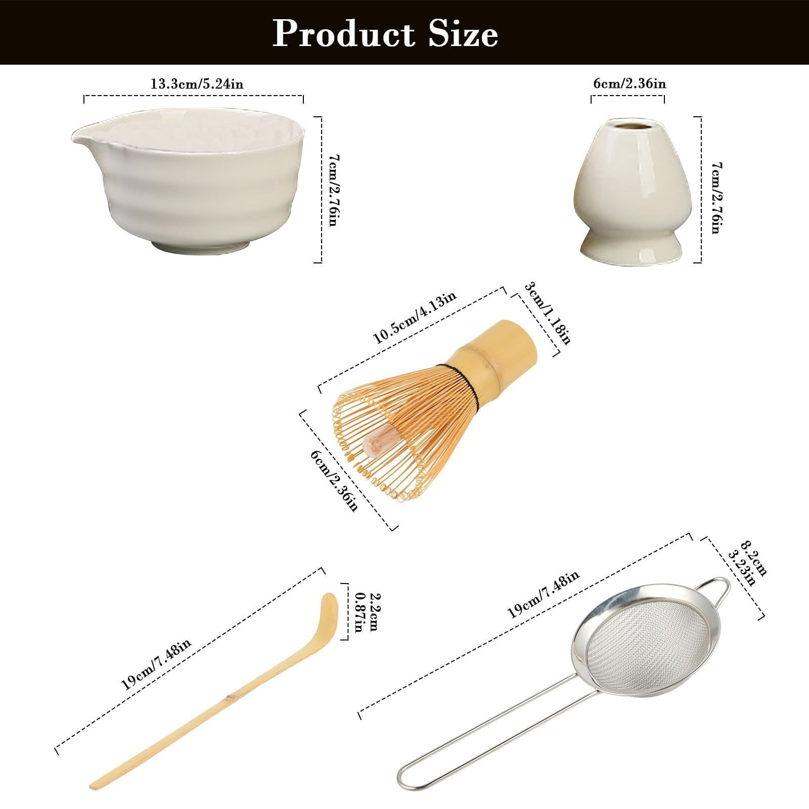 5-Piece Tea Set Clearance! Matcha Tea Set with Whisk Ceramic Bowl & Holder – Matcha Making Kit for Traditional Japanese Tea – Ideal Matcha Set for Beginners And