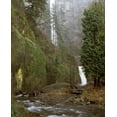 thumbnail image 2 of Leahy, Ike 20x24 Gold Ornate Wood Framed with Double Matting Museum Art Print Titled - Multnomah Falls Creek Side II, 2 of 4