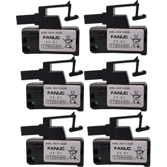 6 PCS 3V 1750mAh A98L-0031-0026 Battery For GE Fanuc A98L-0031-0026 / A02B-0309-K102 3 Volt PLC Battery