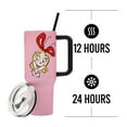 thumbnail image 3 of The Grinch Cindy Lou Who Gobelet en Acier Inoxydable Rose de 40 Oz avec Poignée, 3 of 4