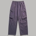 thumbnail image 2 of CONZONE Mens Baggy Cargo Pants Wide Leg Hiking Pants for Men Trendy Elastic Waist Graphic Outdoor Joggers Pant With Pockets, 2 of 4