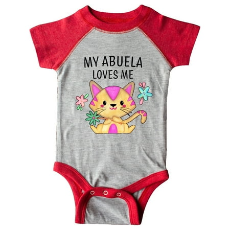 

Inktastic My Abuela Loves Me with Cute Kitten and Flowers Gift Baby Boy or Baby Girl Bodysuit