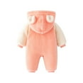 thumbnail image 3 of URMAGIC 3-24 Months Baby Boy Girl Fall And Winter Snowsuit Toddler Kids Fleece Hooded Romper Outerwear Cartoon Bear Print Bodysuit Thicken Warm Jumpsui, 3 of 12