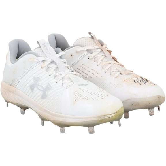 Kerry Carpenter Detroit Tigers Autographed Game-Used White Under Armour Cleats from the 2023 MLB Season - RG13309520-21 - Fanatics Authentic Certified